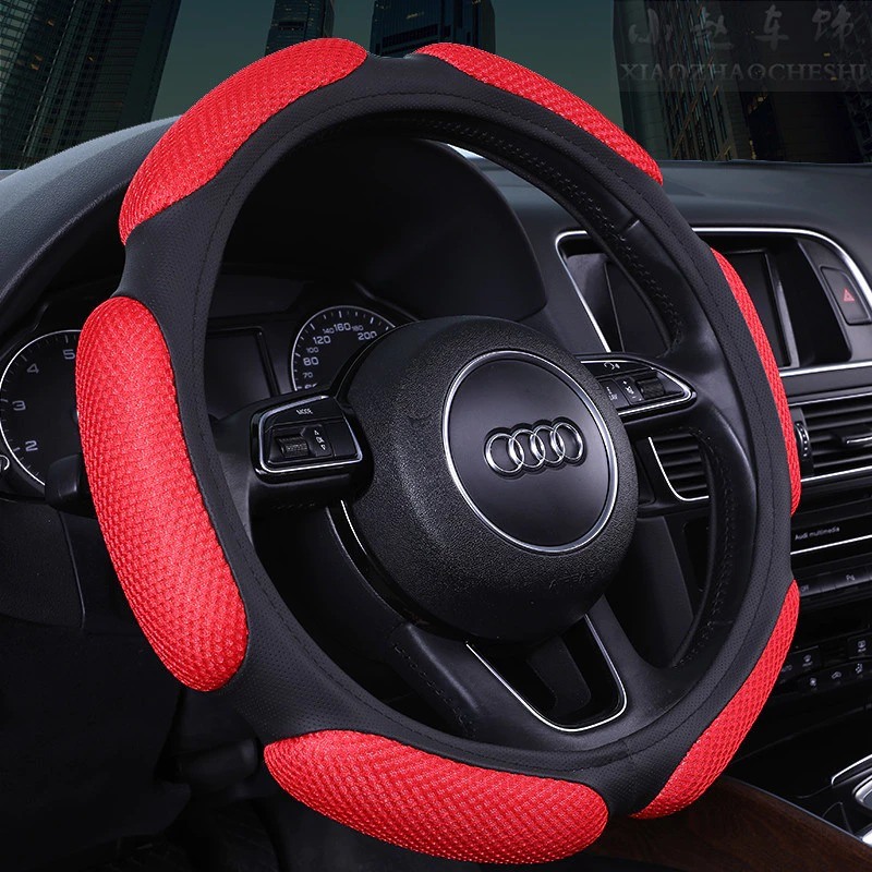 Capa de volante 3D sanduíche antiderrapante e absorvente de suor para carros