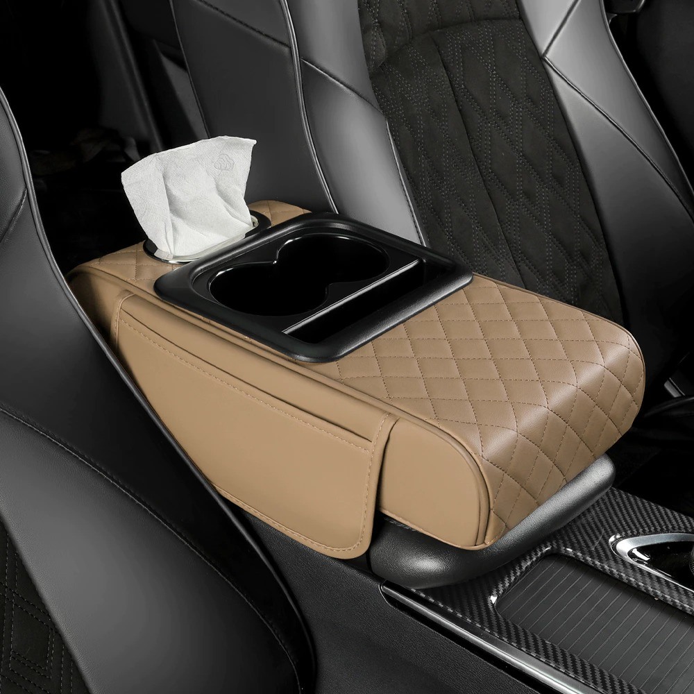 Almofada De Apoio De Braço Para Carro 4 Em 1 , Couro PU Premium Coberto De Espuma De Memória